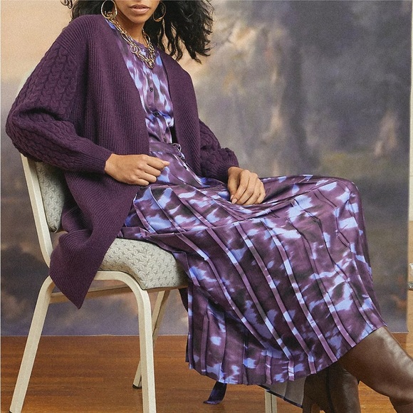 Misook Rib-Knit Balloon-Sleeve Cardigan Sweater - Picture 2 of 11